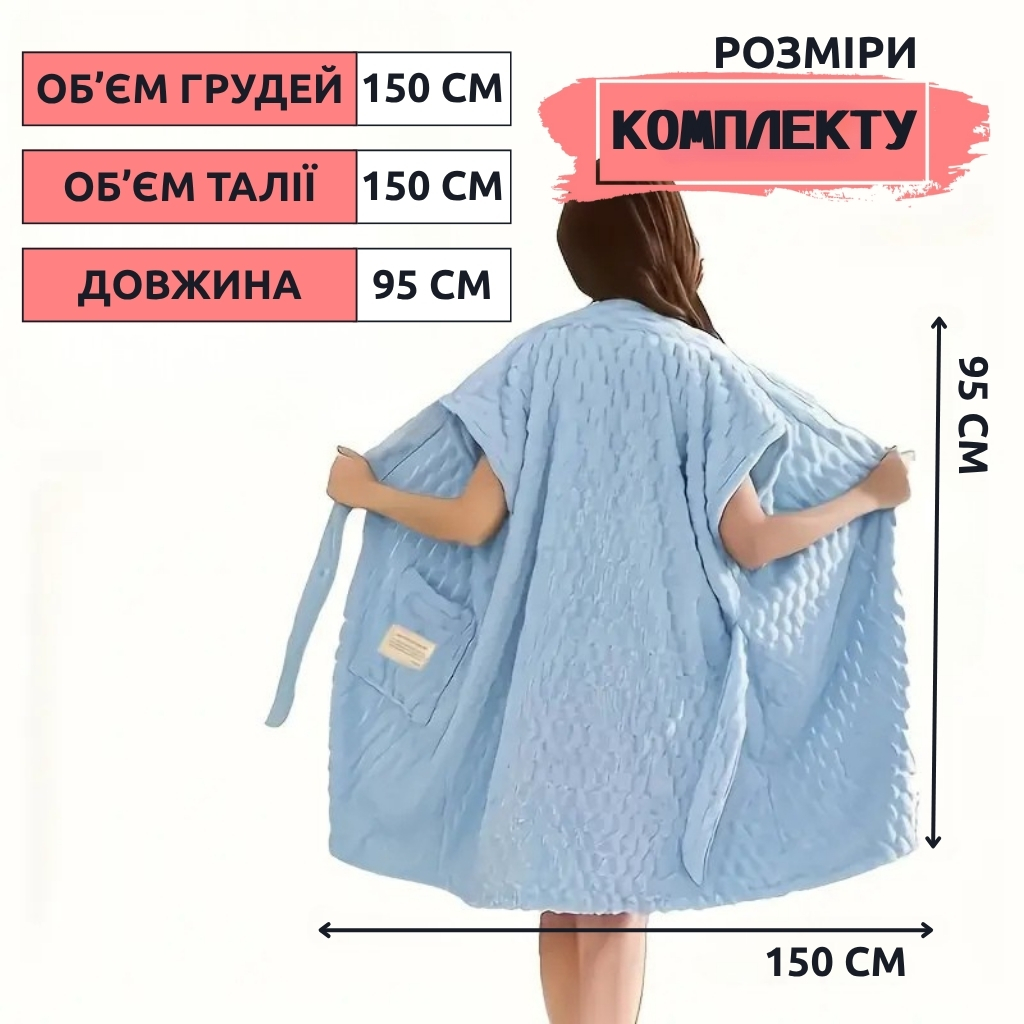 Жіночий банний комплект 3в1 з мікрофібри